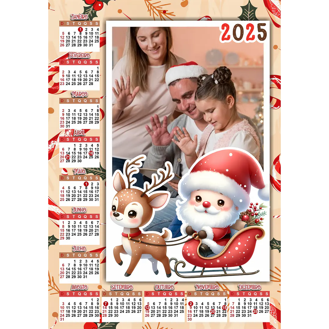 Arquivo para Calendário de Parede em Png 1