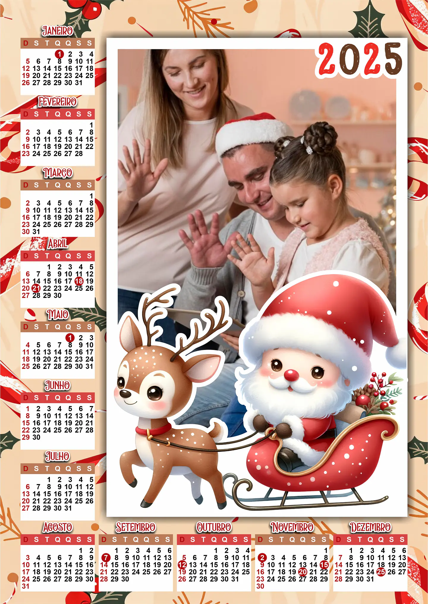 Arquivo para Calendário de Parede em Png 1