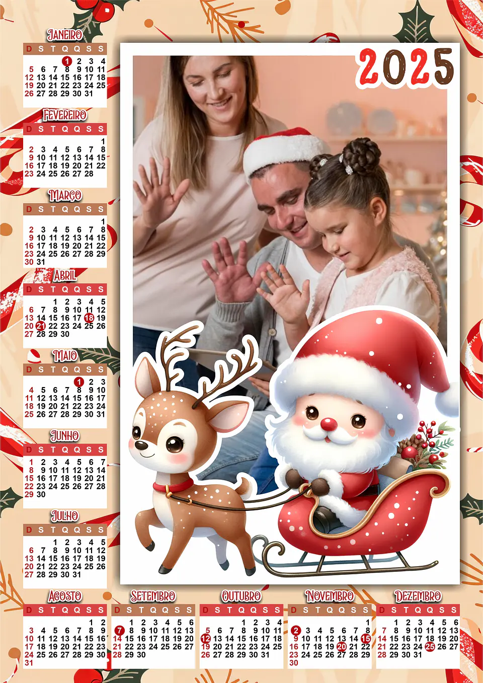 Arquivo para Calendário de Parede em Png 1
