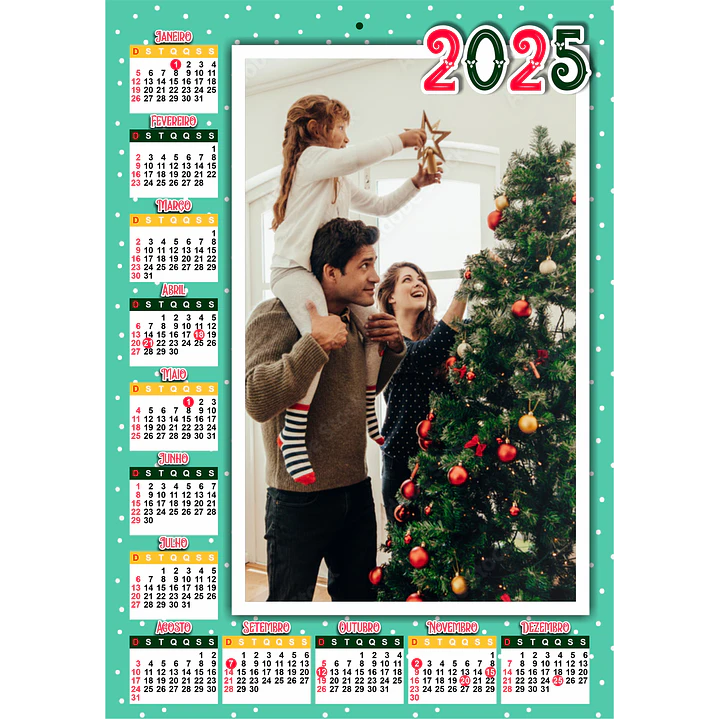 Arquivo para Calendário de Parede em Png 2