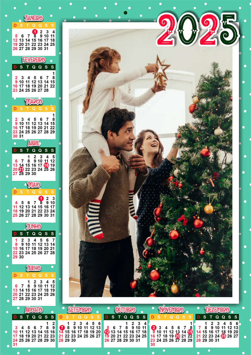 Arquivo para Calendário de Parede em Png 2