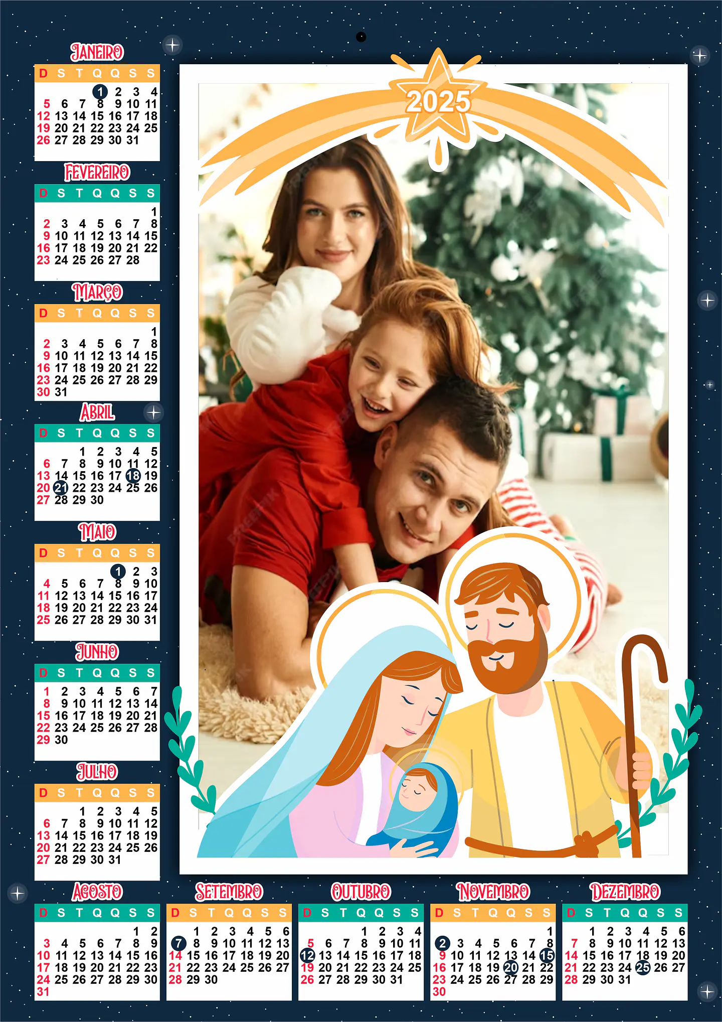Arquivo para Calendário de Parede em Png 3
