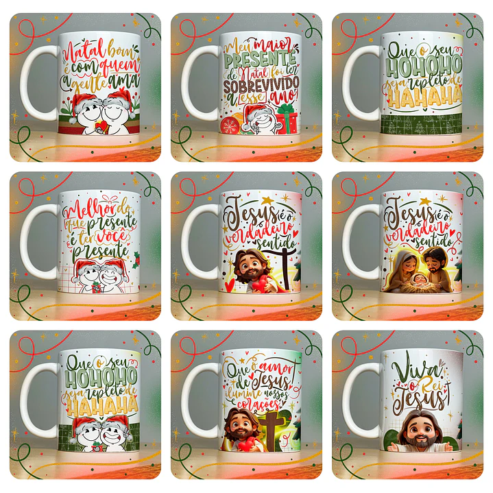 40 Artes para Caneca Papai Noel Arquivo em Jpg  1