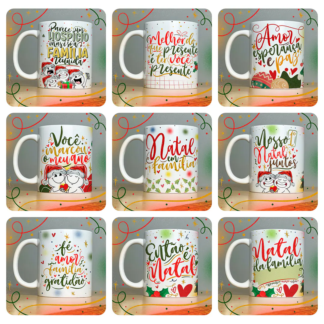 40 Artes para Caneca Papai Noel Arquivo em Jpg  2