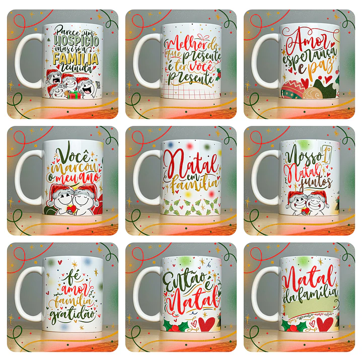 40 Artes para Caneca Papai Noel Arquivo em Jpg  2