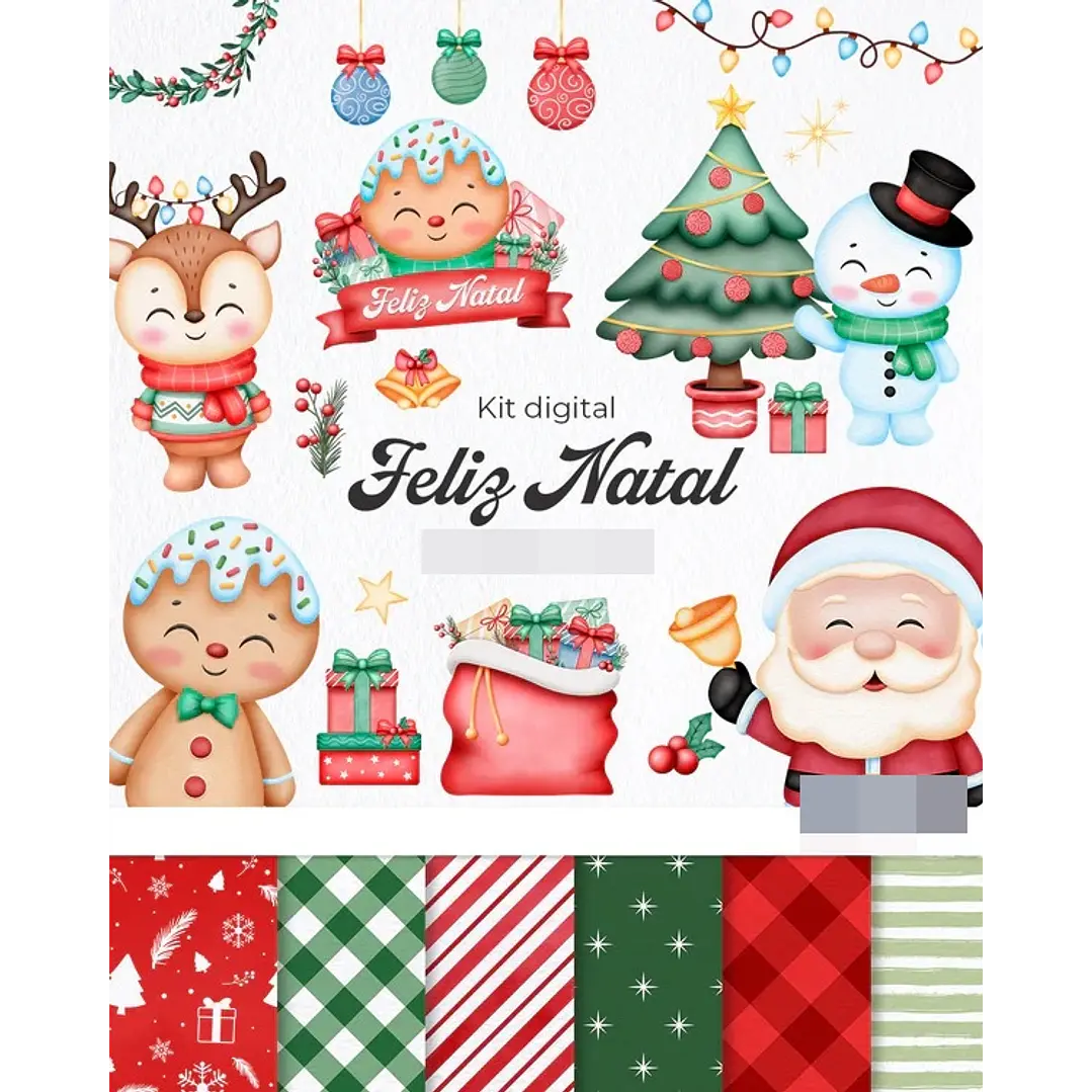 Kit Digital Papai Noel Natal em Png  1