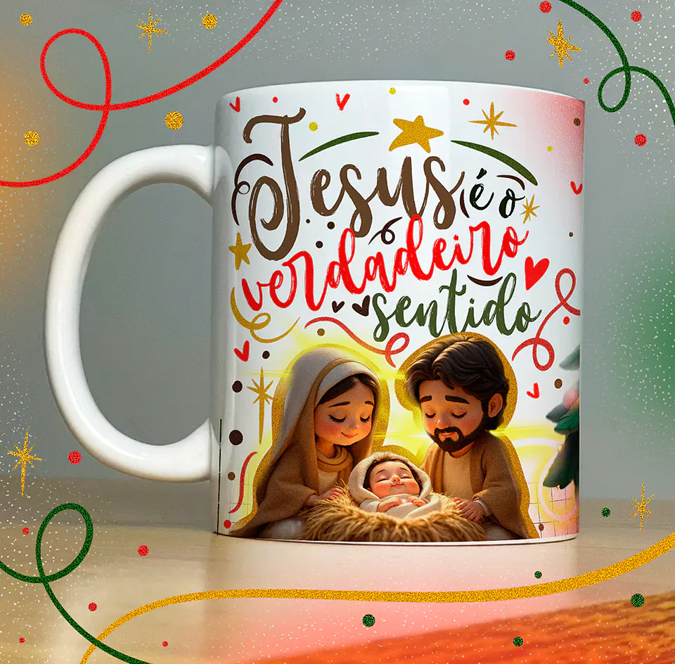 40 Artes para Caneca Papai Noel Arquivo em Jpg  12