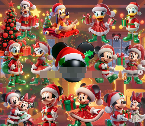 Kit Digital Natal Mickey Disney em Png 