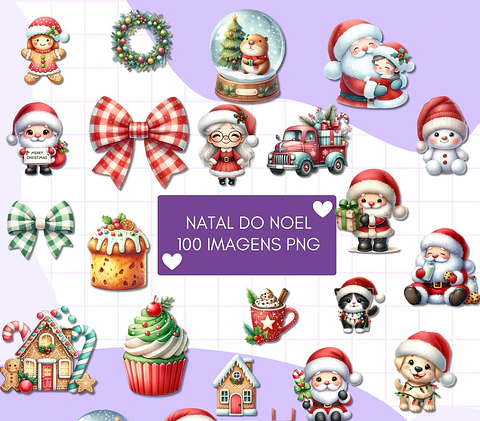 Kit Digital Natal Papai Noel em Png 