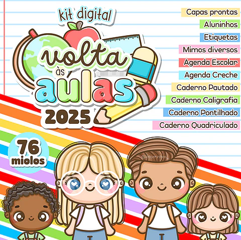 Kit Digital Volta as Aulas + Mimos em Png 