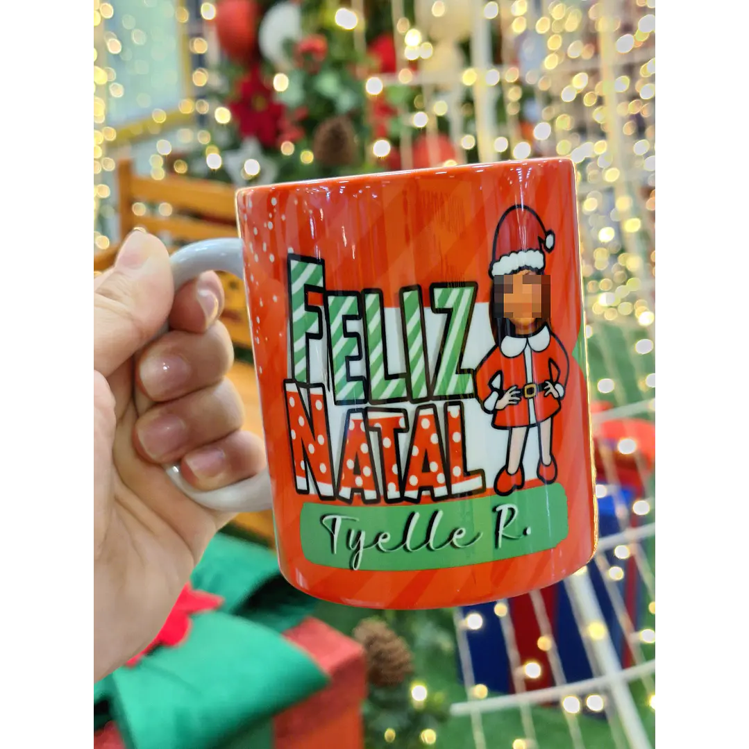 Artes Caneca Rostinho divertido Natal Natalino Arquivo em Png 1