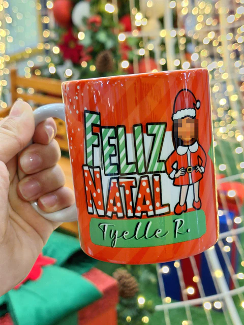 Artes Caneca Rostinho divertido Natal Natalino Arquivo em Png