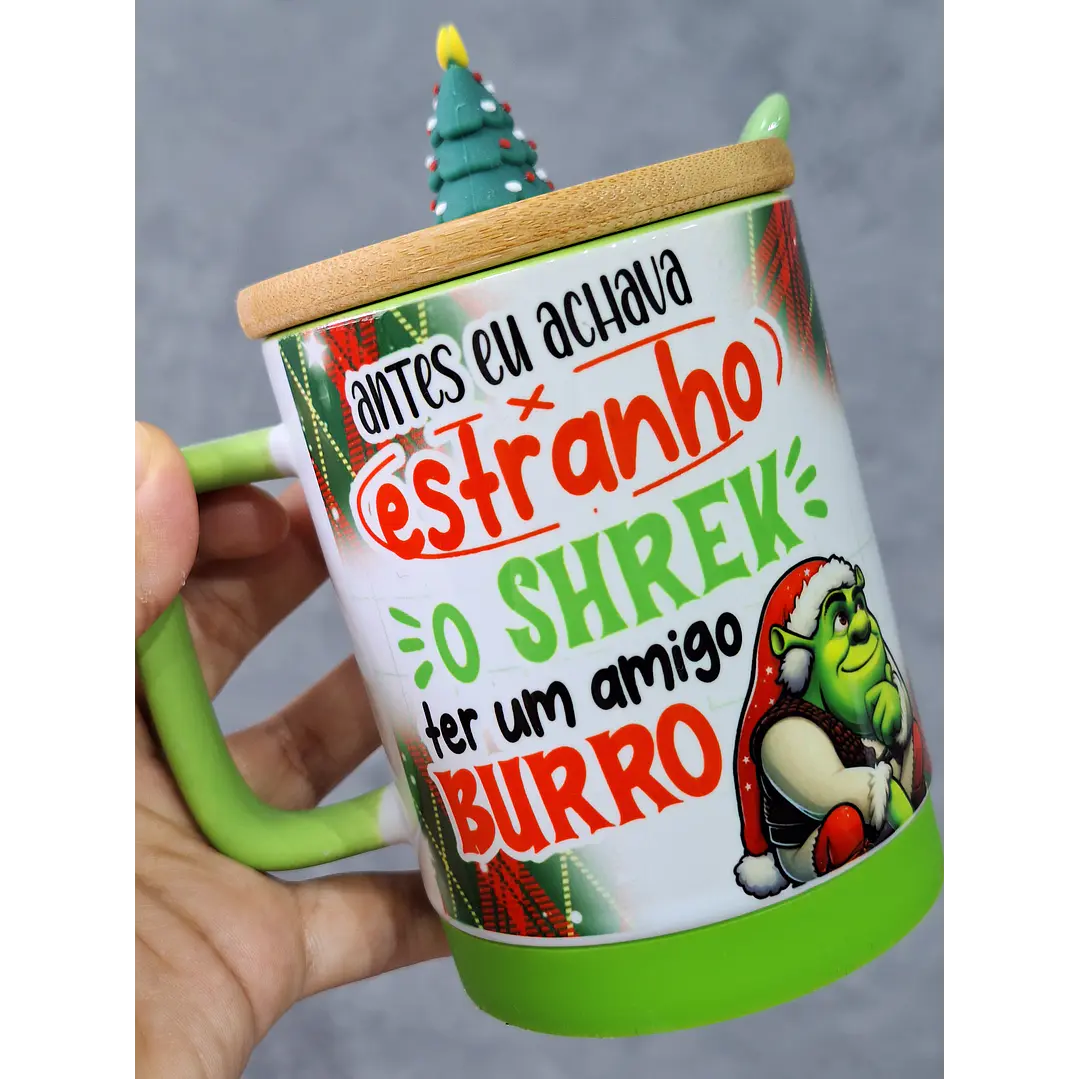 Artes Caneca Shuerk antes eu achava estranho o shuerk ter um amigo burro Natal Natalino Arquivo em Png  1