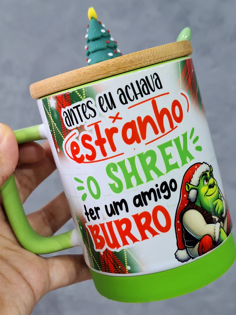 Artes Caneca Shuerk antes eu achava estranho o shuerk ter um amigo burro Natal Natalino Arquivo em Png 