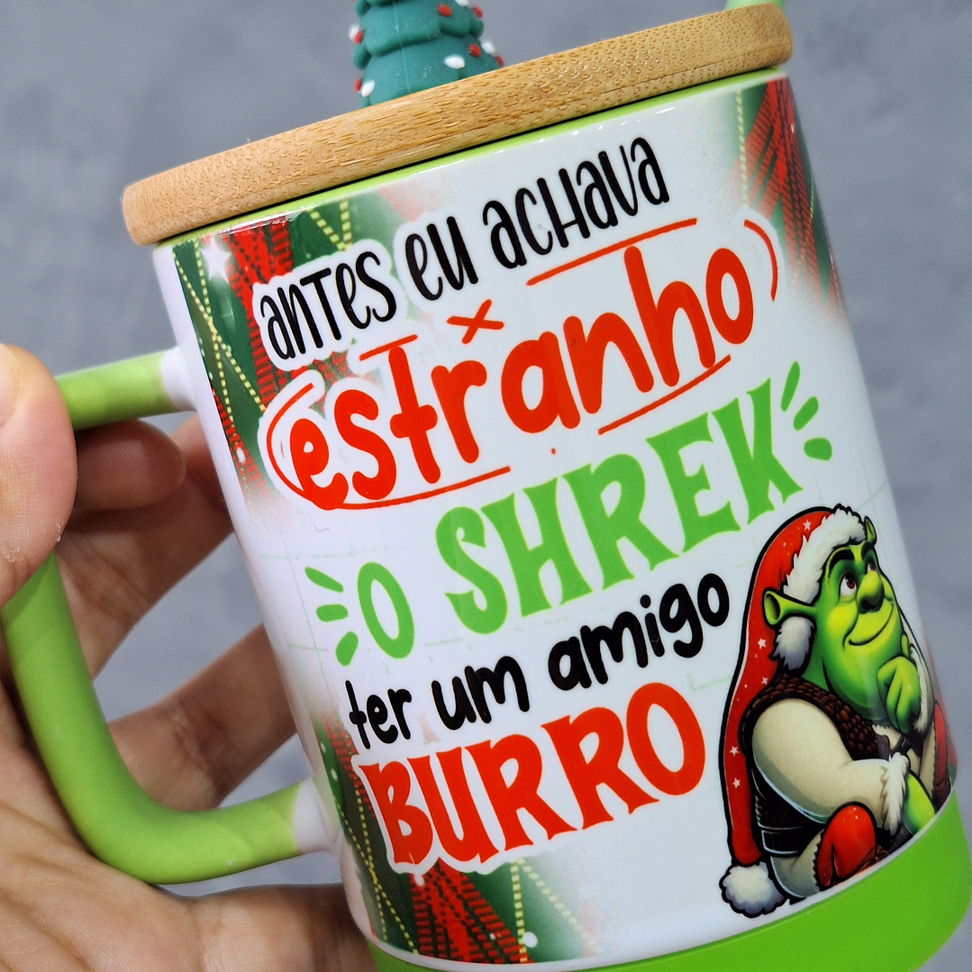 Artes Caneca Shuerk antes eu achava estranho o shuerk ter um amigo burro Natal Natalino Arquivo em Png  1