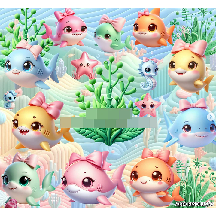 Kit Digital Baby Shark Candy em Png 1