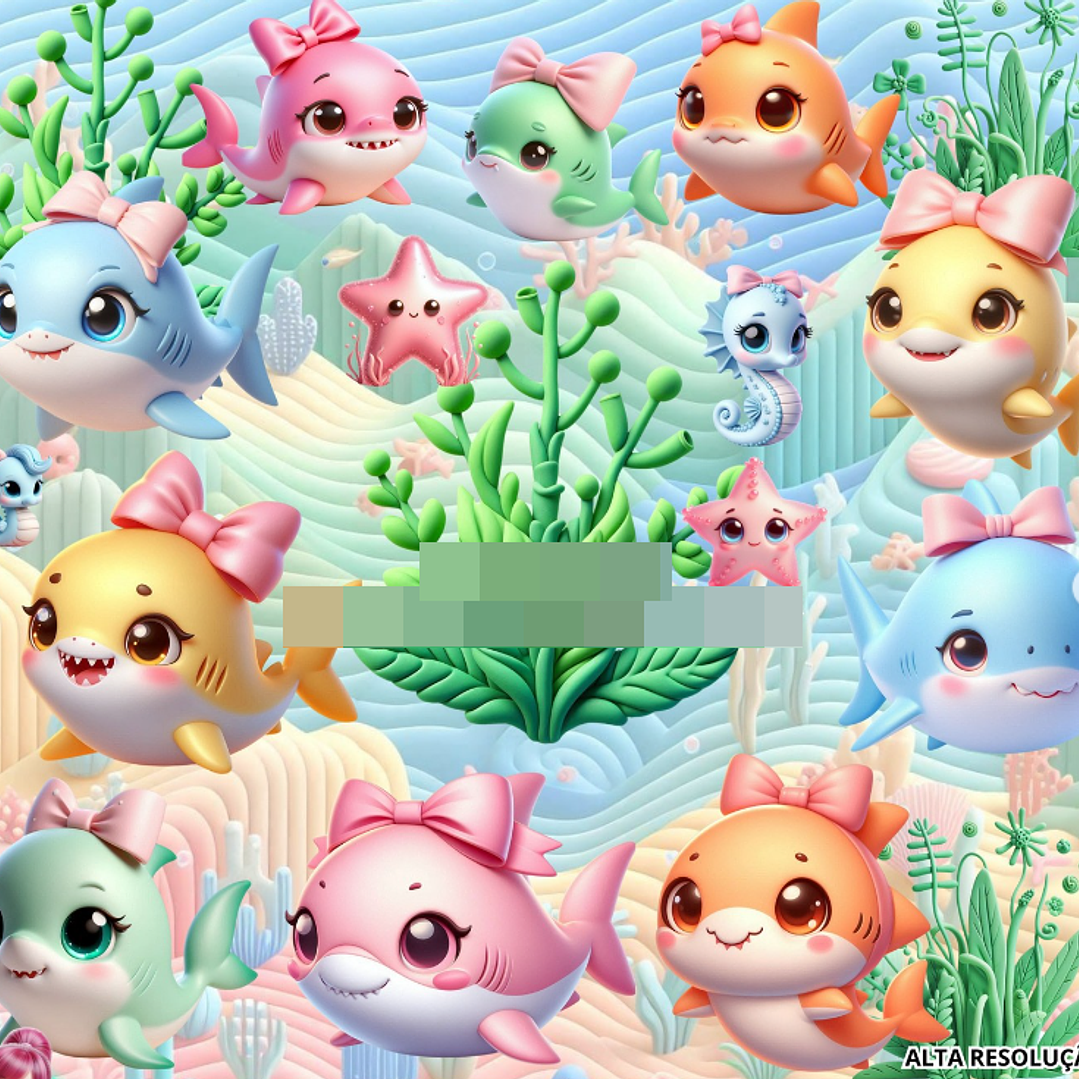 Kit Digital Baby Shark Candy em Png 1