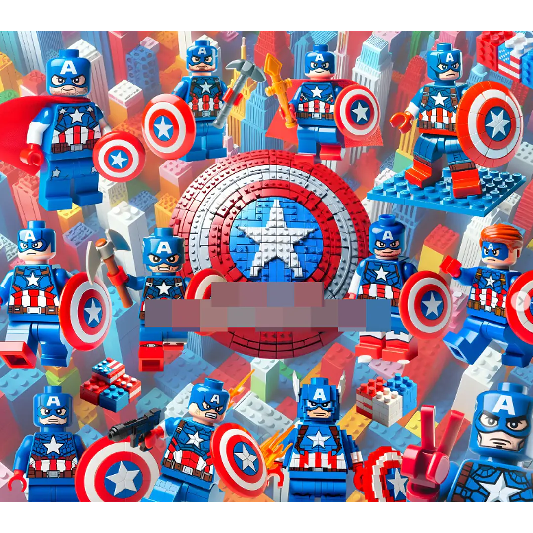 Kit Digital Lego Capitão América em Png  1