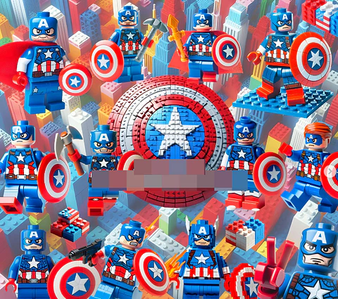 Kit Digital Lego Capitão América em Png 