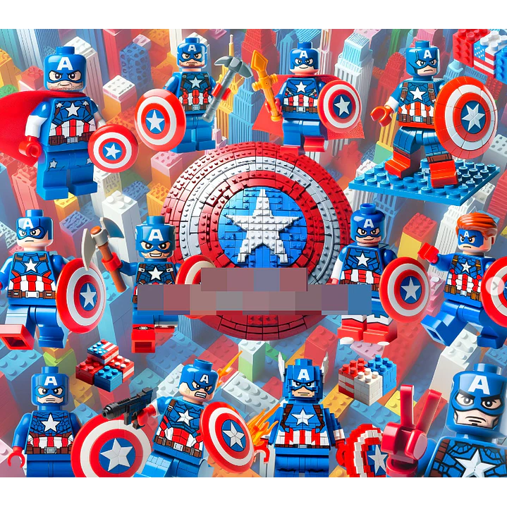 Kit Digital Lego Capitão América em Png  1