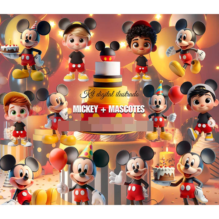 Kit Digital Mickey Tradicional Mascotes em Png 1