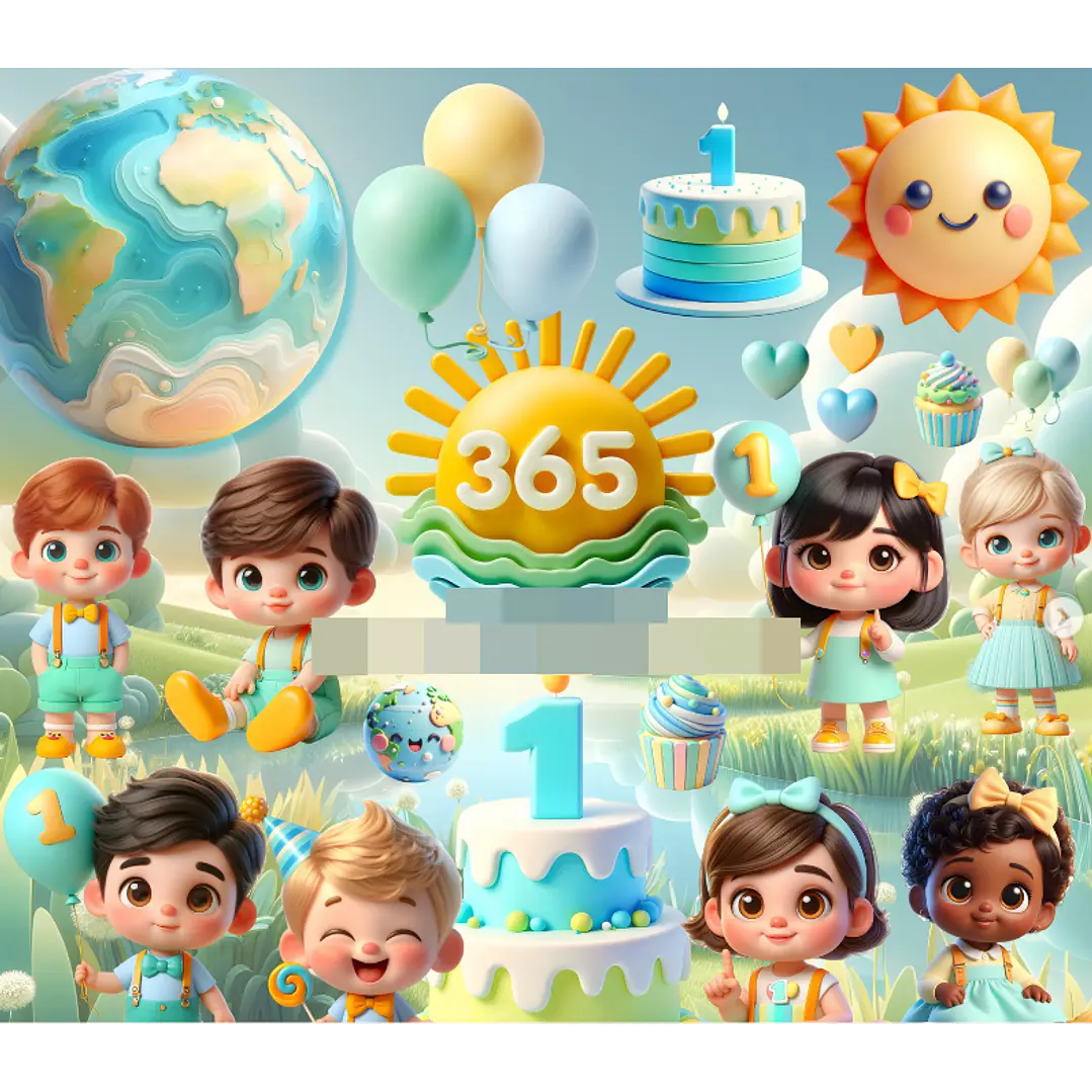 Kit Digital 365 Sorrisos Mascotes em Png 1