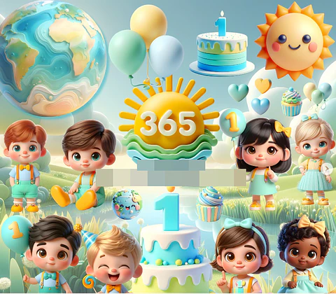 Kit Digital 365 Sorrisos Mascotes em Png