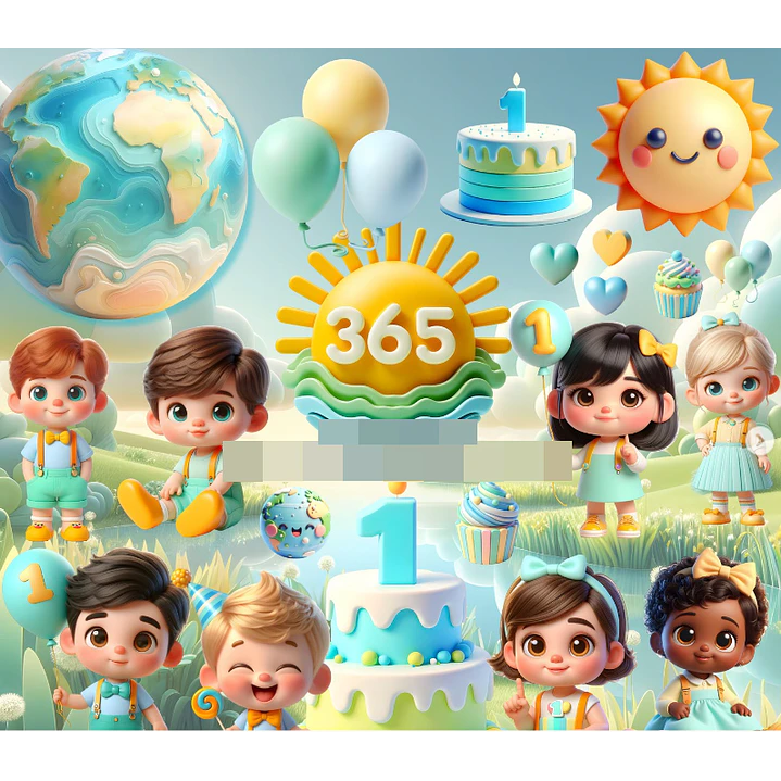 Kit Digital 365 Sorrisos Mascotes em Png 1