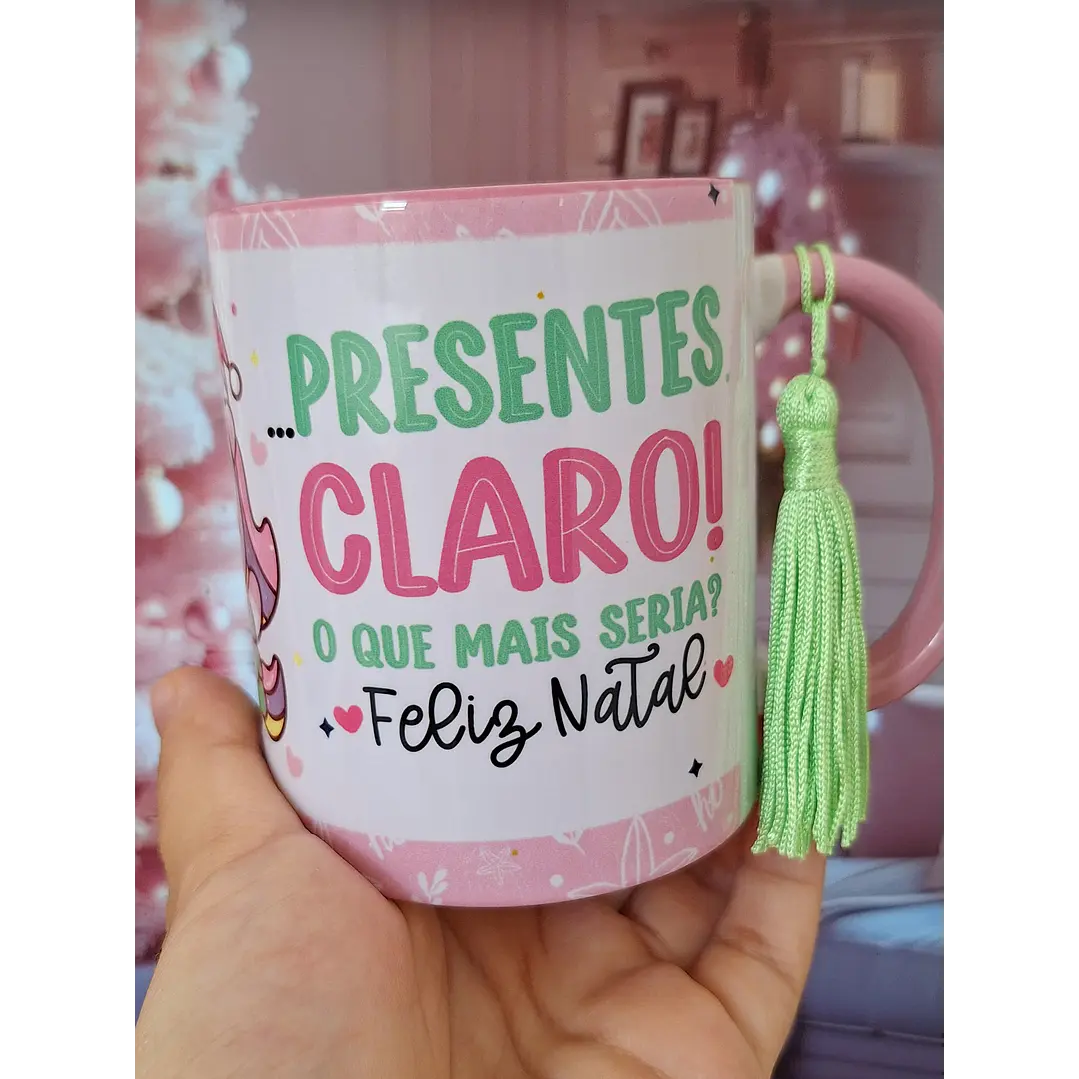 Artes Caneca Unicornio Natal Natalino Amiga se o peru for pequeno reclama com o Papai Noel Arquivo em Png  3