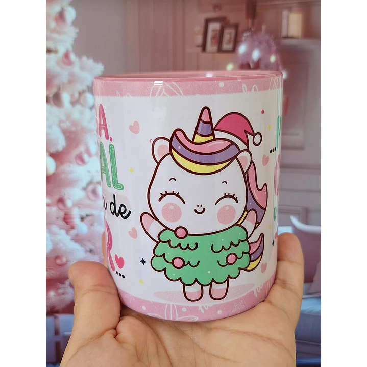 Artes Caneca Unicornio Natal Natalino Amiga se o peru for pequeno reclama com o Papai Noel Arquivo em Png  4