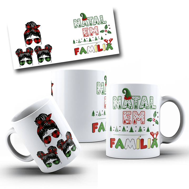 6 Artes Caneca Natal em Familia Arquivo Editável  2