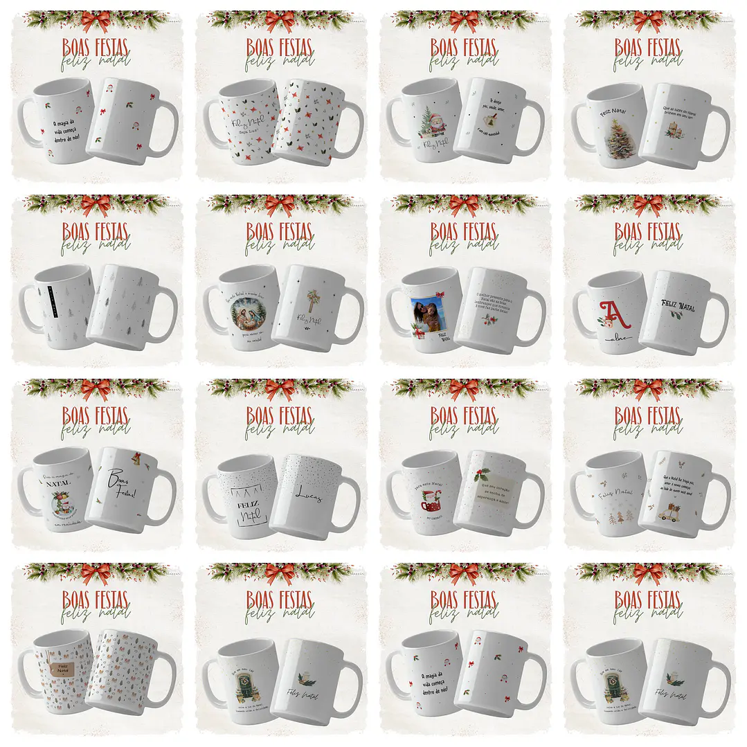 14 Artes Caneca Natal Mais Alfabeto Minimalista Arquivo Editável 1