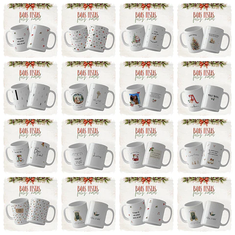 14 Artes Caneca Natal Mais Alfabeto Minimalista Arquivo Editável