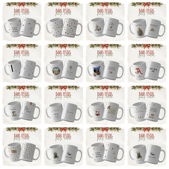 14 Artes Caneca Natal Mais Alfabeto Minimalista Arquivo Editável 1