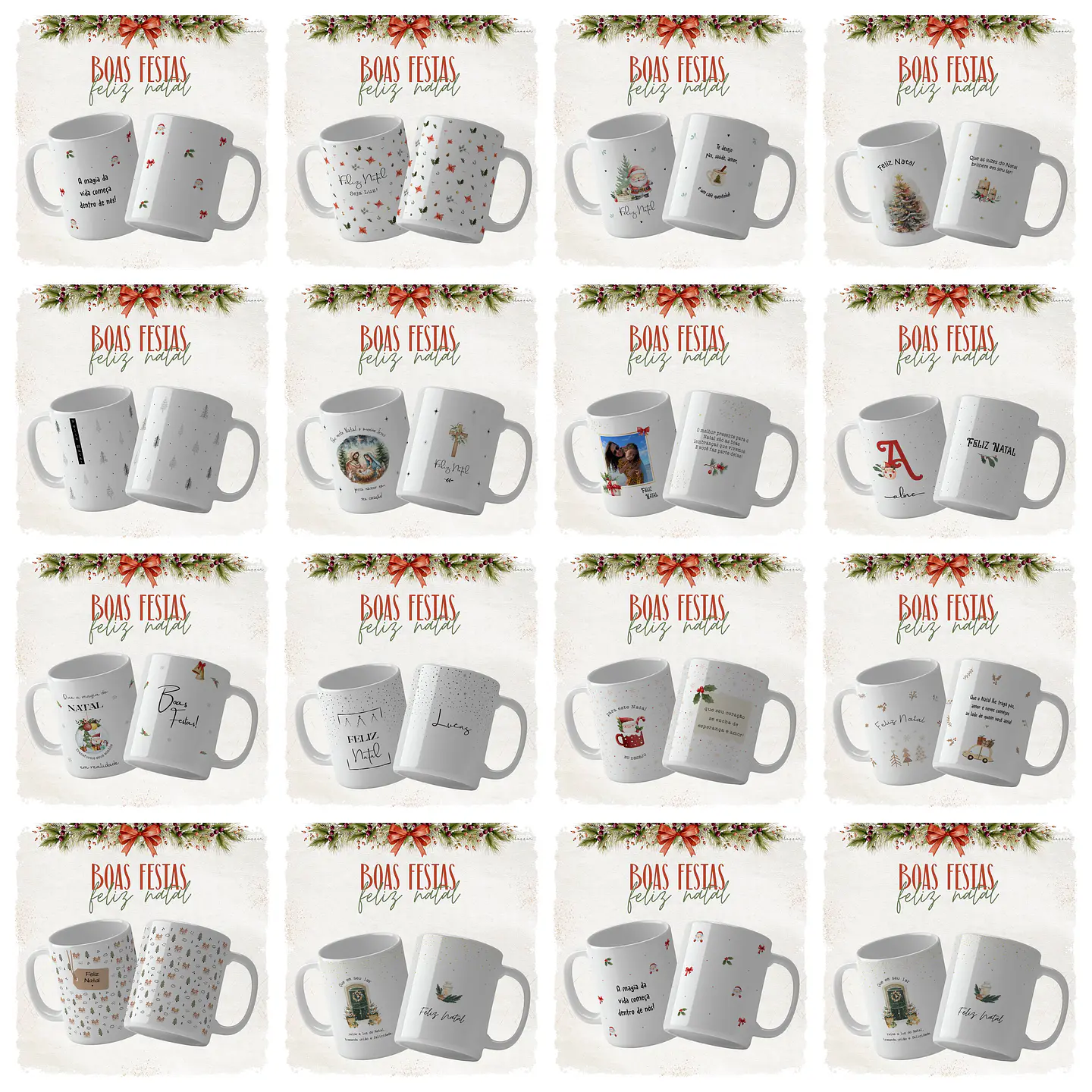 14 Artes Caneca Natal Mais Alfabeto Minimalista Arquivo Editável 1