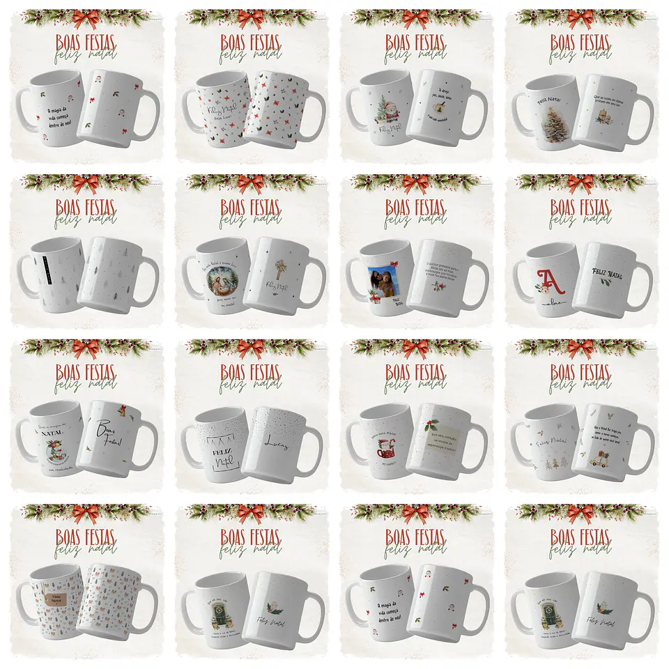 14 Artes Caneca Natal Mais Alfabeto Minimalista Arquivo Editável 1