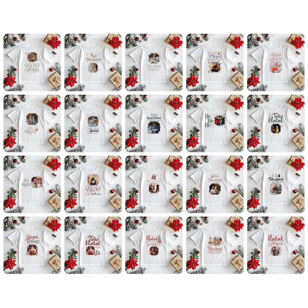 20 Artes para Camisa Natal Arquivo Editável  1