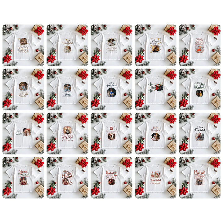 20 Artes para Camisa Natal Arquivo Editável  1