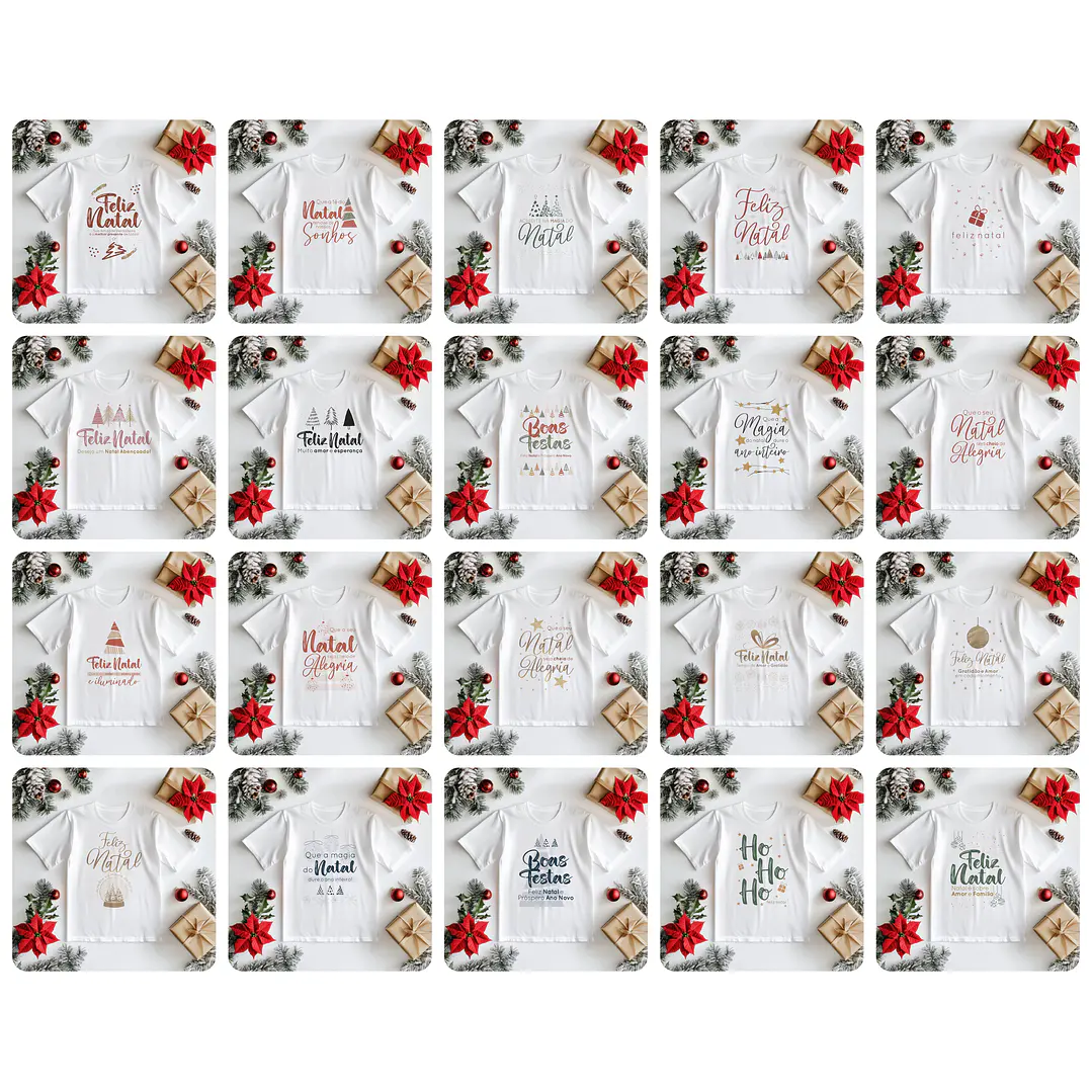 20 Artes para Camisa Natal Arquivo Editável  2