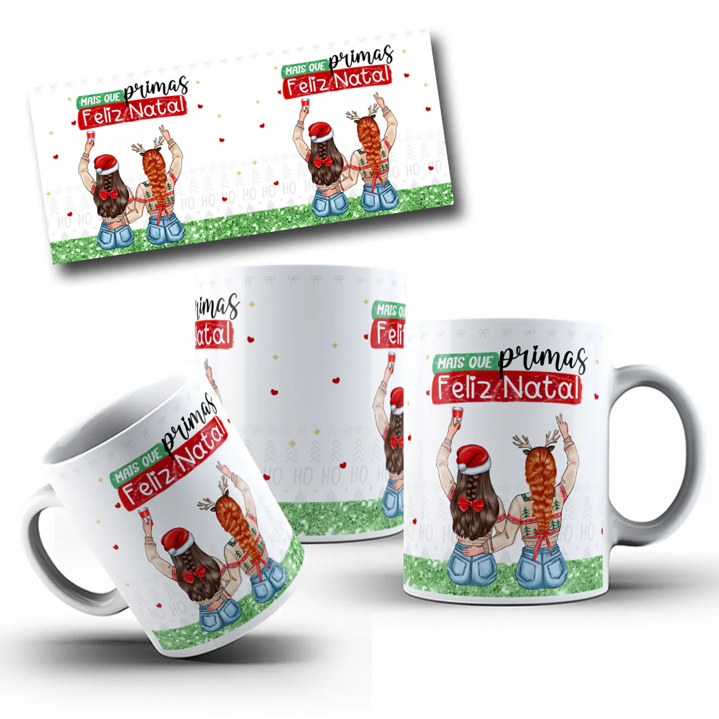 20 Artes Caneca Natal Mais que Irmãs, Amizade Bonequinhas Arquivo em Png 5