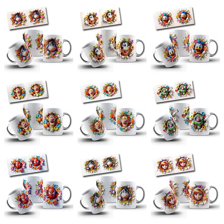 83 Artes Caneca Personagens 3D Arquivo em Png  5