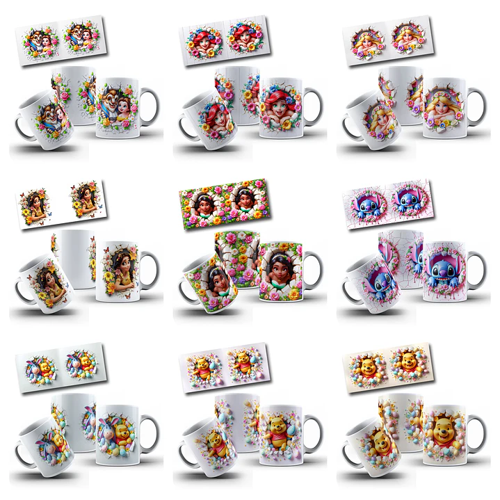 83 Artes Caneca Personagens 3D Arquivo em Png  7