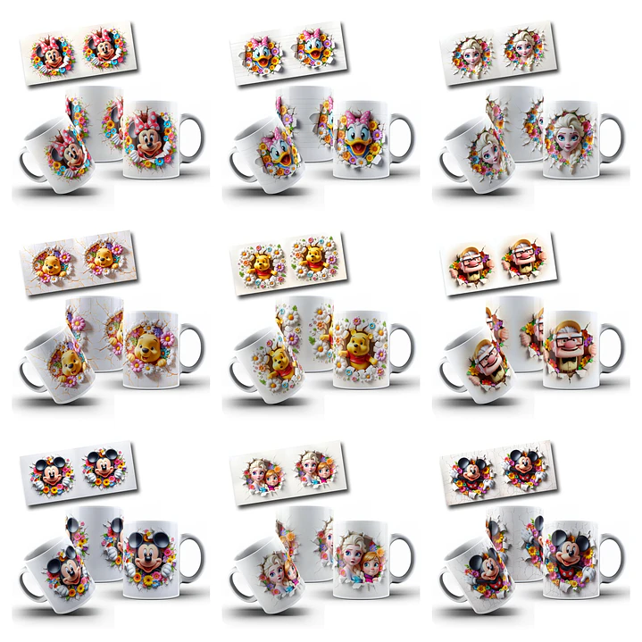 83 Artes Caneca Personagens 3D Arquivo em Png  10