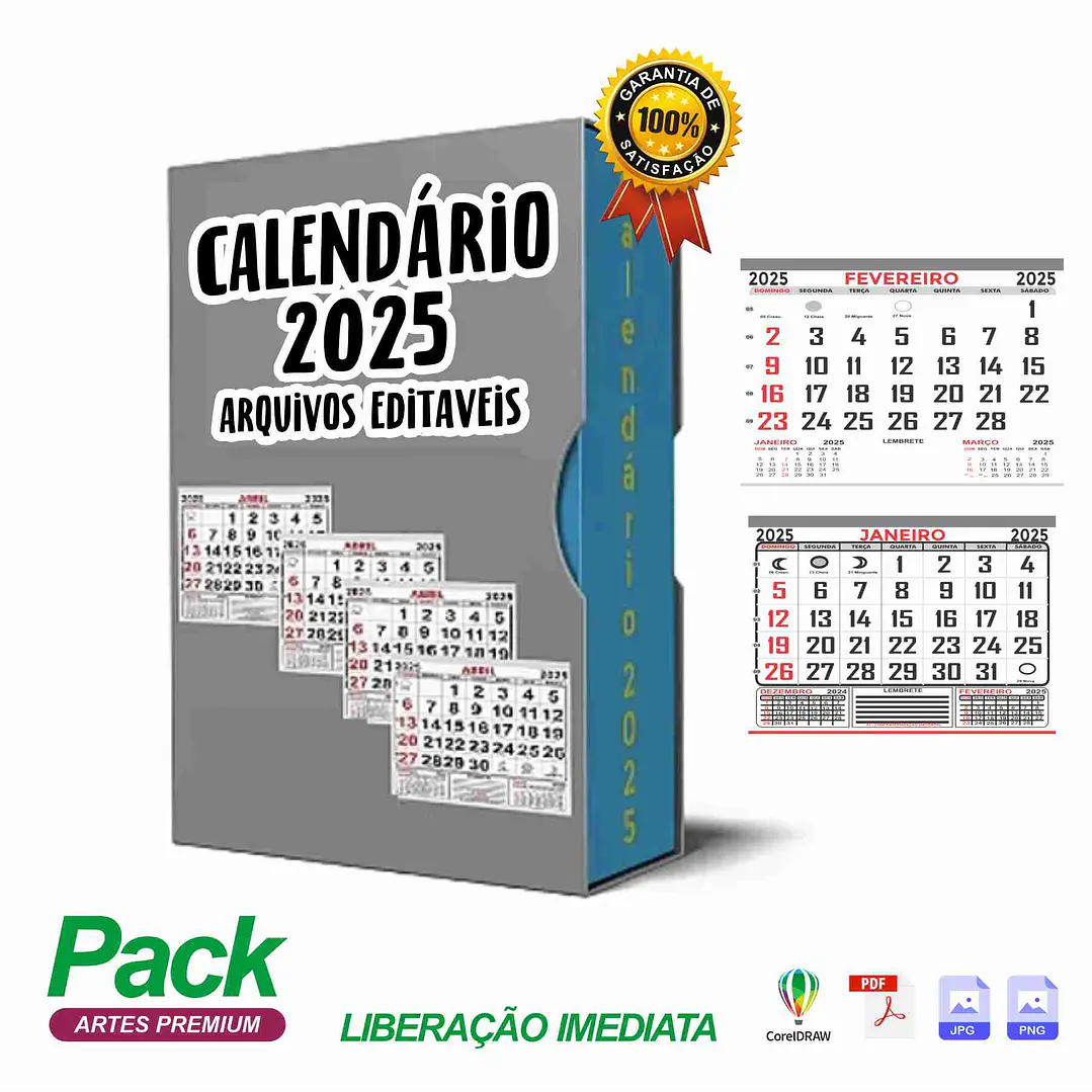 Arquivo Digital Calendário 2025 Editável 1