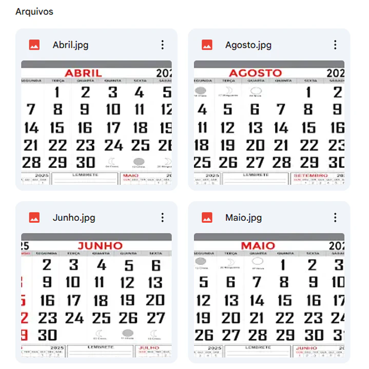 Arquivo Digital Calendário 2025 Editável 2