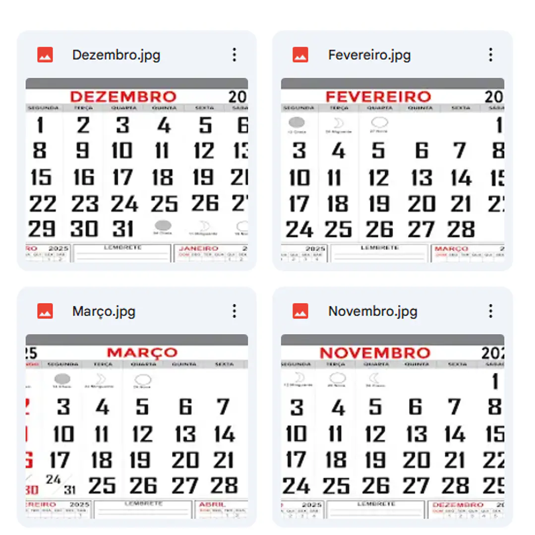Arquivo Digital Calendário 2025 Editável 3
