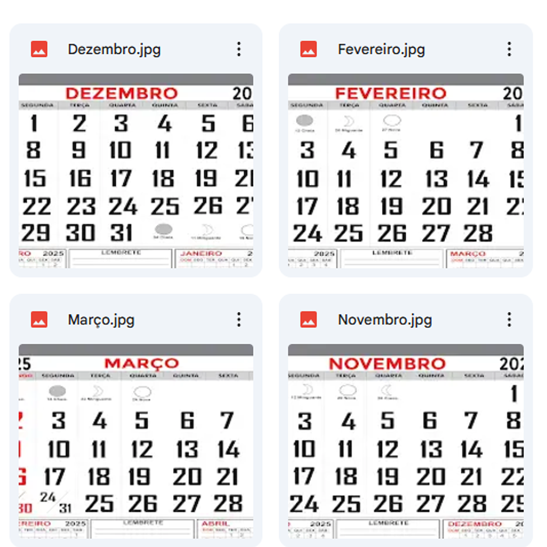 Arquivo Digital Calendário 2025 Editável 3