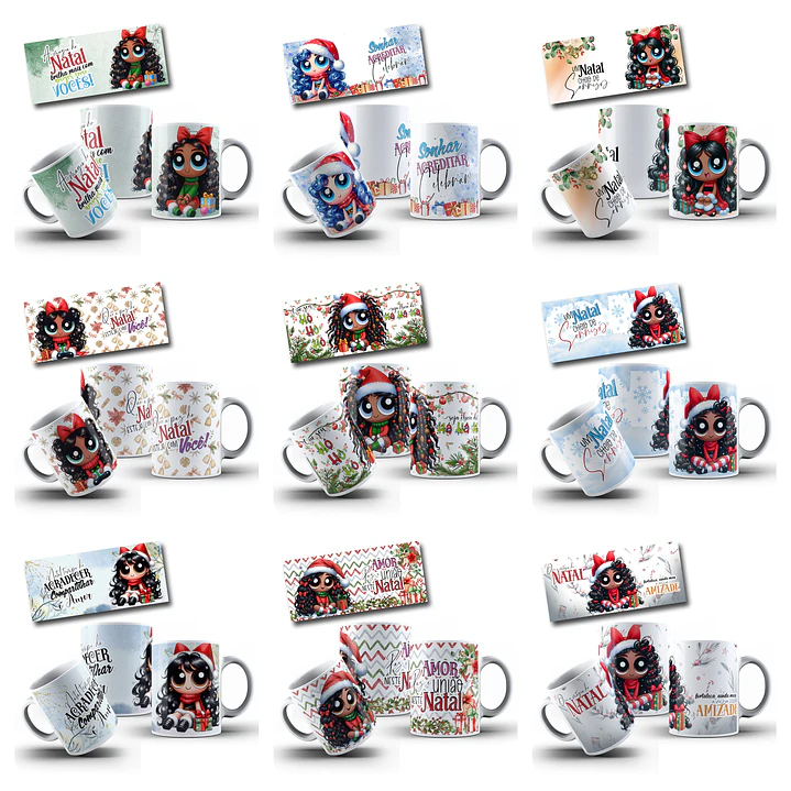 60 Artes Caneca Doçuras Menina Natal Arquivo em Jpg 2