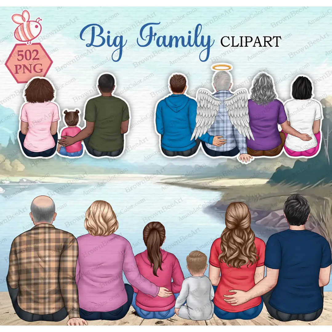 Kit Digital Mascotes Bonecos Familia Para Montar em Png 1