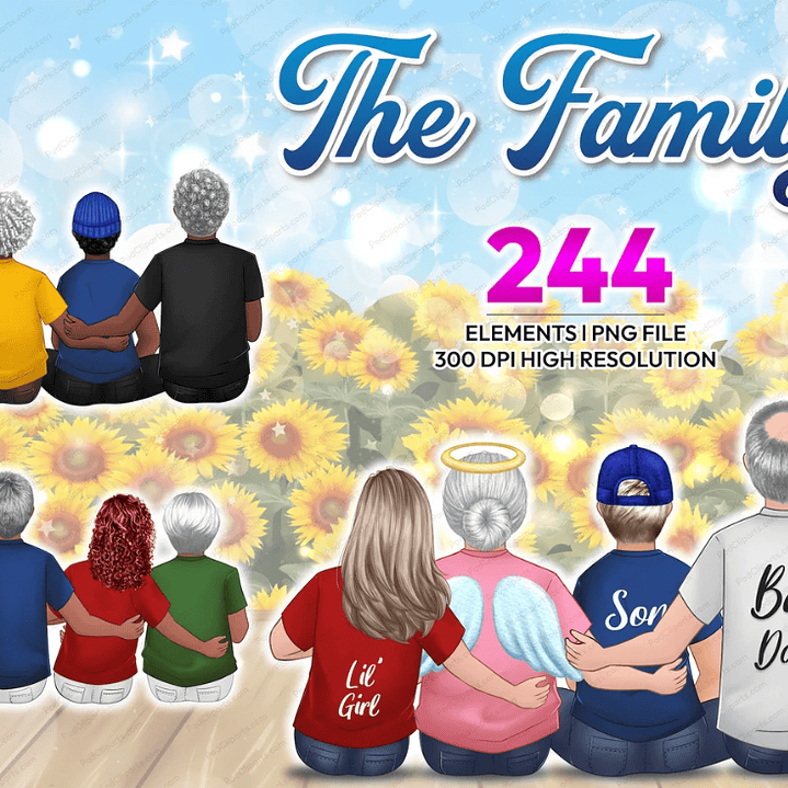 Kit Digital Mascotes Bonecos Familia Para Montar em Png 1